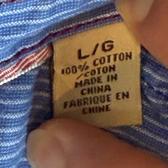 Tommy Bahama Jeans Men’s L Plaid Button Down Shirt Red Purple Roll Tab Casual - Picture 7 of 8